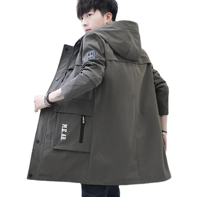 New Fashion Trend Slim Men's Youth MID-Length Jacket