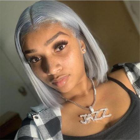 Silver Grey Straight Bob Wig