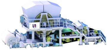 Crescent tissue paper making machine