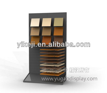 metal material wood flooring display rack,steel material flooring display stand,wood flooring display rack stand