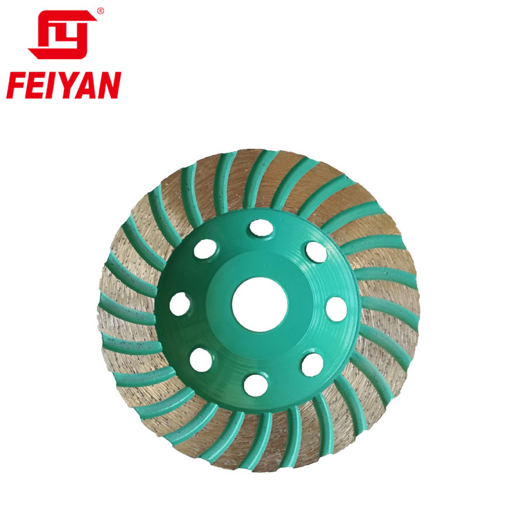 Turbo Type Single Row Diamond Cup Wheel Granite Grinding Abrasive China FEIYAN Diamond Tools Supplier