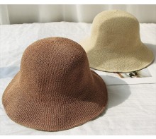 Korean Style Colorful Linen Sunshade Bucket Hat
