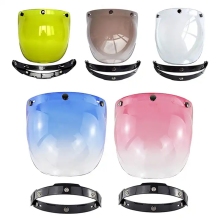 Colorful Multicolor Motorcycle Bubble Mirror Half Helmet for Harley and Flight with Three Buttons