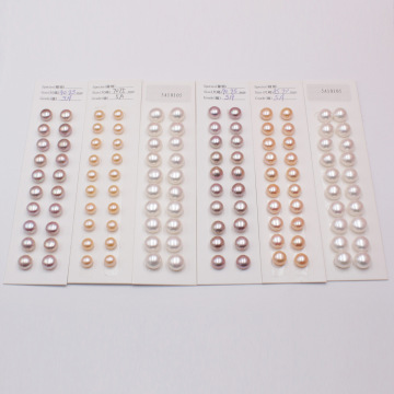 High Luster 5A Grade 5-10mm Half-Drilled Freshwater Pearls - Button Shape Loose Pearls for DIY Jewelry
