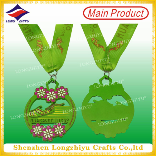 Promotion Dance Medals with Neck Ribbon Classic Music Medal with Tape Zinc Alloy Die Casting Painted Flower Medal with Neck Lanyard (LZY-00020130016)