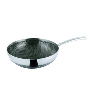 Sartén wok de acero inoxidable para estufa