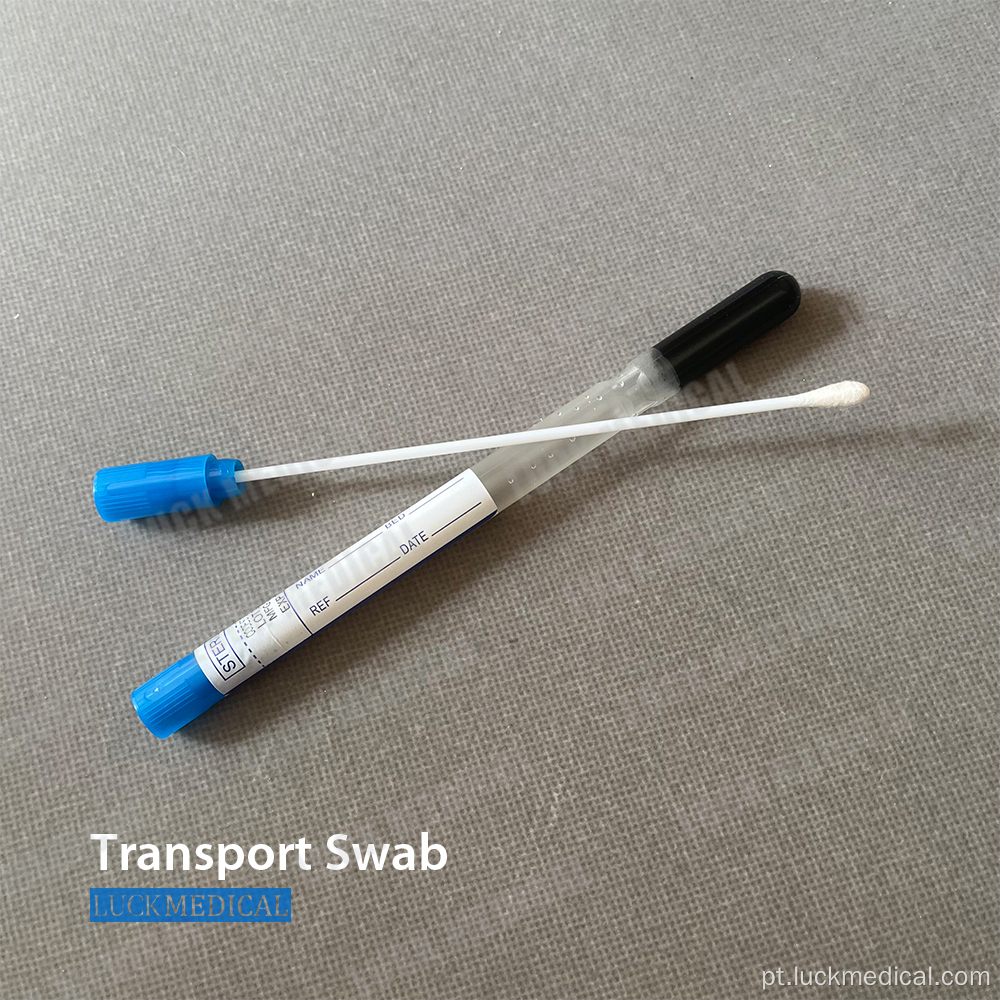 Swab amies/Stuart em gel de transporte com carvão