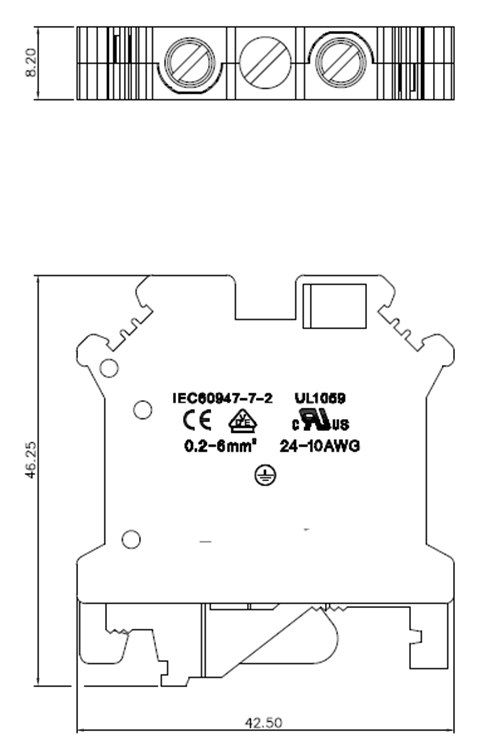 6mm2 Ground Screw Terminal Block