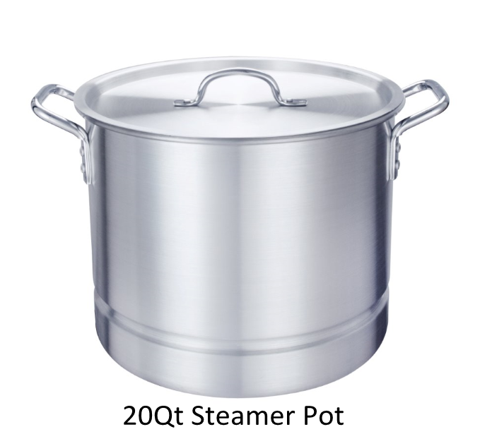 20Qt. Olla de vapor de aluminio para tamales con tapa