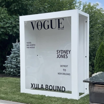 High Quality Magazine Backdrops, Vogue Box Wedding Decor, PVC Photo Booth Props