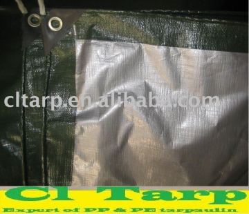 dark green/silver pe tarpaulin, truck cover, pe fabric