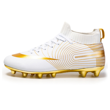 High-Quality High Top Gold Spike Wear-Resistant Men's Football Boots