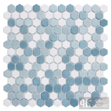 Special Hexagon Textured Glass Mosaic Tile Art
