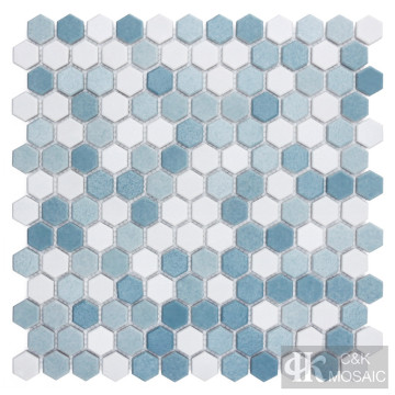 Special Hexagon Textured Glass Mosaic Tile Art