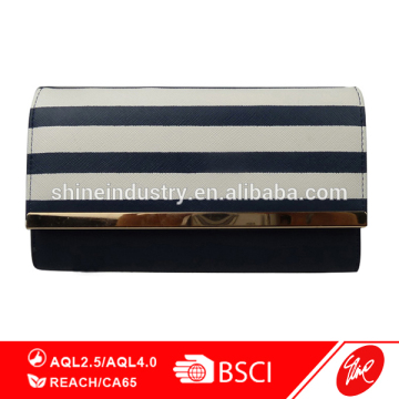 New Fashion Trifold Female PU Stripped Wallet
