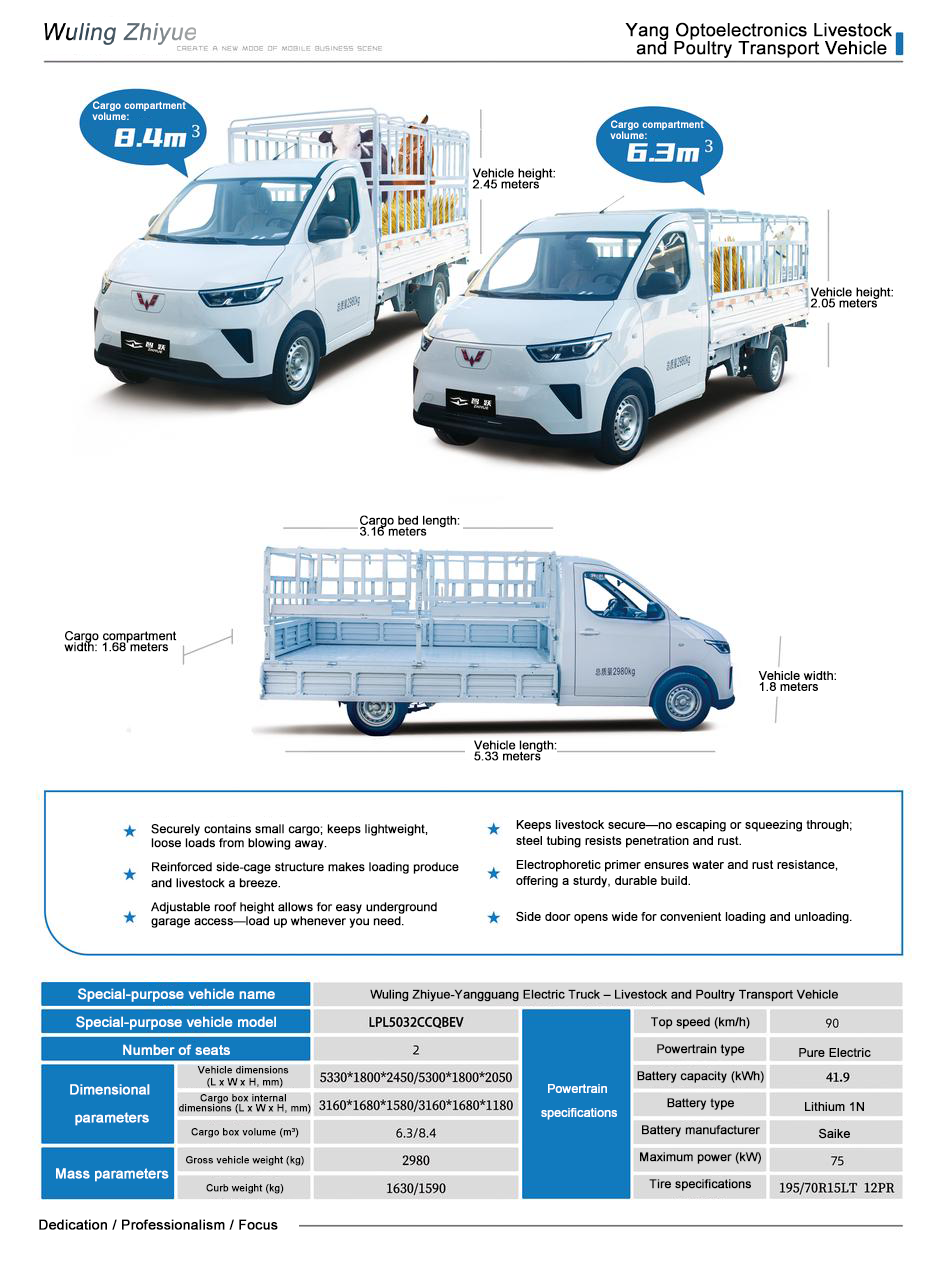 Wuling Zhiyue Yangguang Electric Cargo Truck Wuling Zhiyue Yangguang Electric Cargo Truck