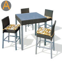 Wicker Outdoor Bistro Rattan Pub Table and Chair Set