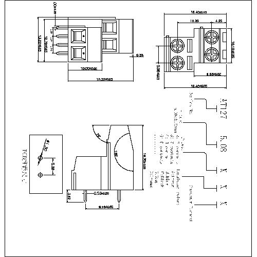 AT127-5.08XXX-A PCB Screw Terminal Block Pitch5.08 