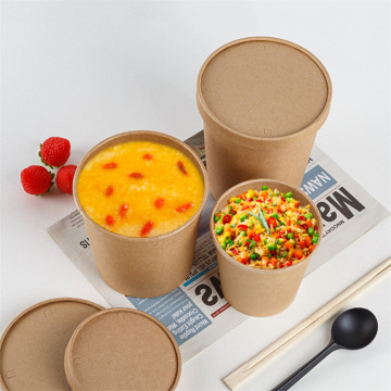 Disposable kraft takeaway salad bowl takeout paper cup