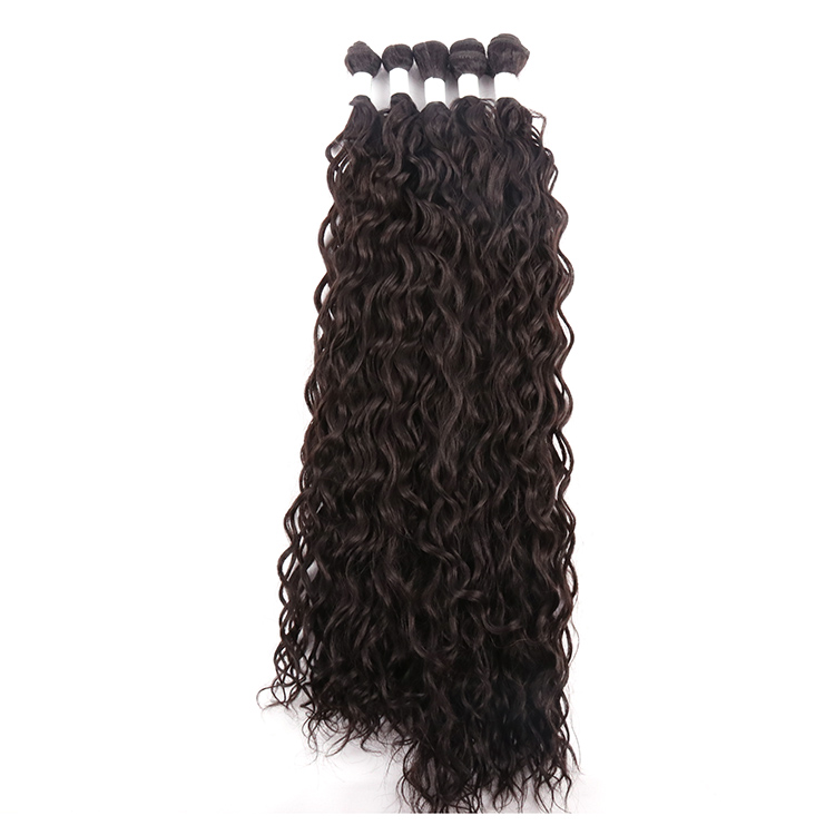 High Temperature Fiber Human Hair Quality French Wave Synthetic Remy Weft Hair Extensions