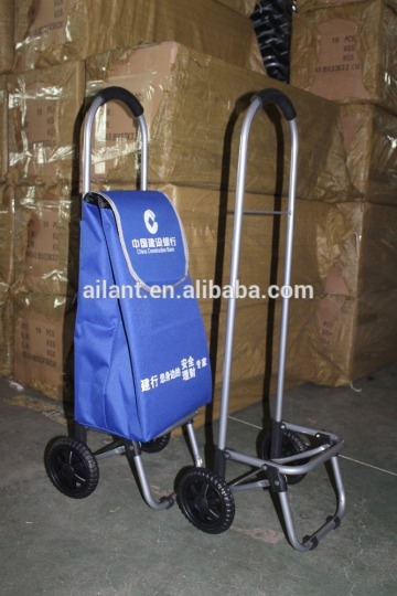 Blue fabric and promote gift folding supermarket personal hand trolley