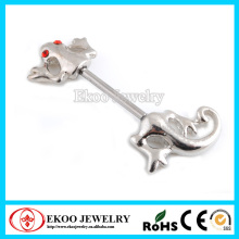 Stainless Steel 14 Gauge Lizard Nipple Ring Nipple Stretching Jewelry Piercing