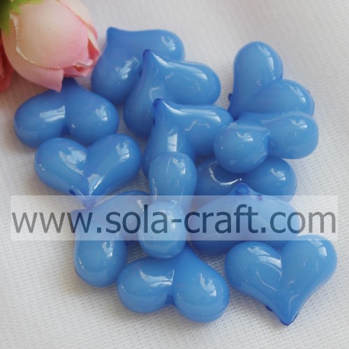 Wholesale Jelly Heart Chunky Opaque Acrylic Smooth Beads