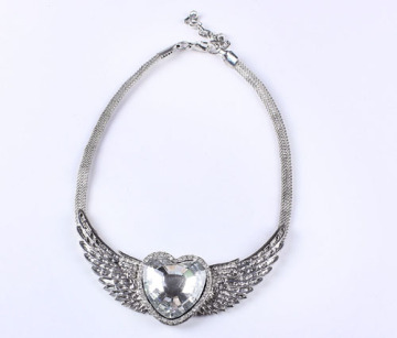 Stering sliver Necklace with Crystal Heart Shape Charm