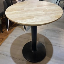 Classical Commercial Wood Top Metal Leg Round Dining Table