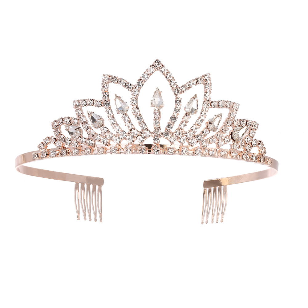 Women's Bridal Tiara Birthday Party Crown Pageant Tiara With Combs