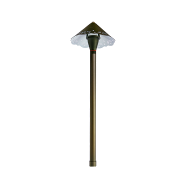 Lampada da percorso da giardino con cappello in ottone intagliato