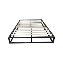 Queen Size Metal Slat Platform Bed Frame with Fabric Cover - Knock-down Bed Frame