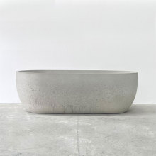 Elegant Solid Color Round Concrete Bathtub