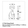 2 Inch Flat Snap Hook Breaking Load 5000KG