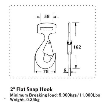 2インチフラットスナップフック折れ荷重5000KG