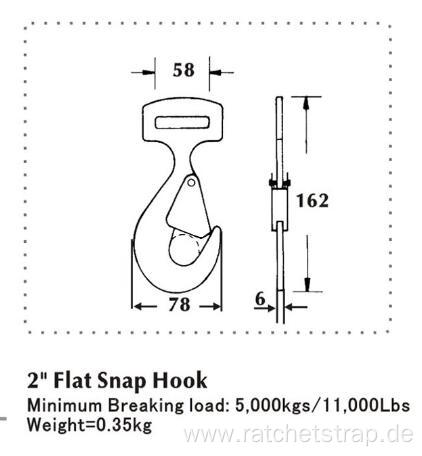 2 Inch Flat Snap Hook Breaking Load 5000KG