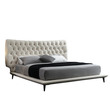 Modern Italy Leather Tufted king size bed