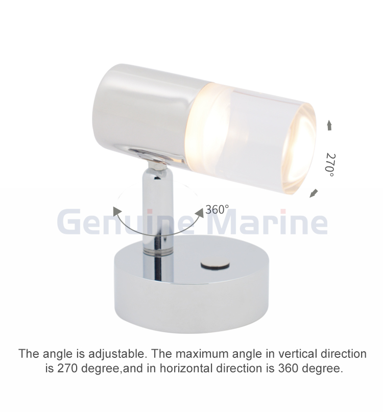 Genuine marine 12V Boat Marine 360 Degree Adjustable Touch Dimming LED Reading Light