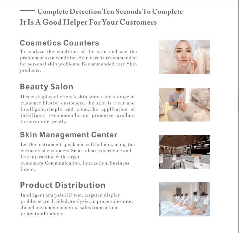 Excellent Skin Analyzer Machine Skin Scan Recognition Deep Learning Skin Problems 3D Cloud Computing Storage Spa Use Device