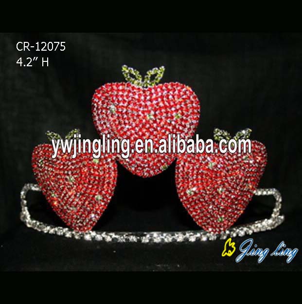 Red Rhinestone Strawberry Pageant Crowns