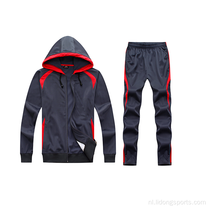 Groothandel tweedelig tracksuit set heren joggingpak