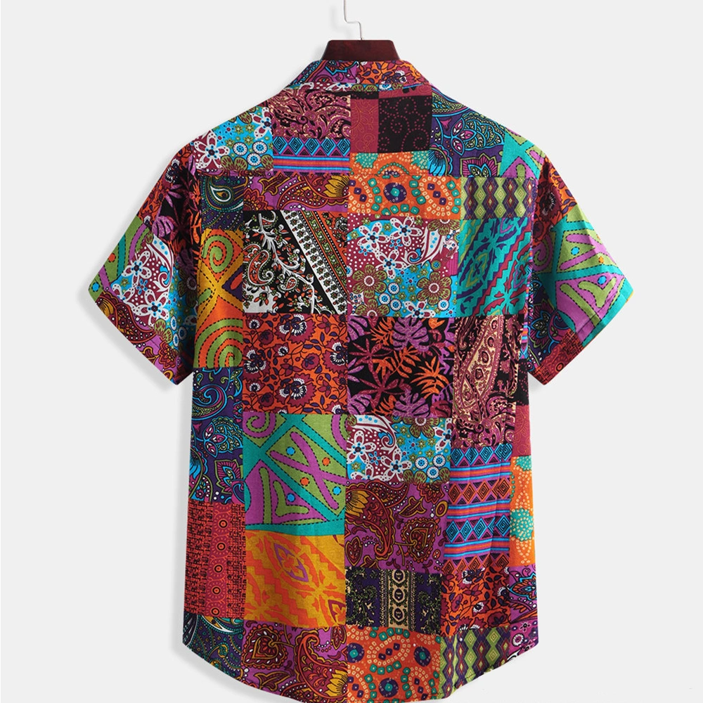 Latest Custom Men's Stylish Floral Shirt Cotton Button Down Short Sleeve Casual Hawaiian Shirts