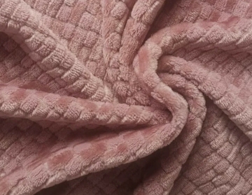 Super Soft Two Tone Squared Jacquard Flannel Pajama Cloth