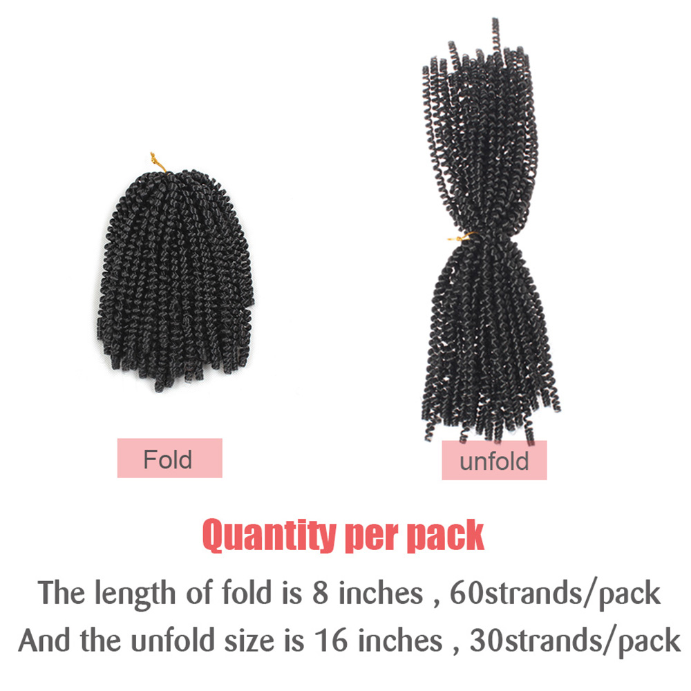 Synthetic braiding Hair 8 Inch Ombre Spring Twist Hair 30Strands/Pack Passion Twist Crochet Braid Hair  Extensions