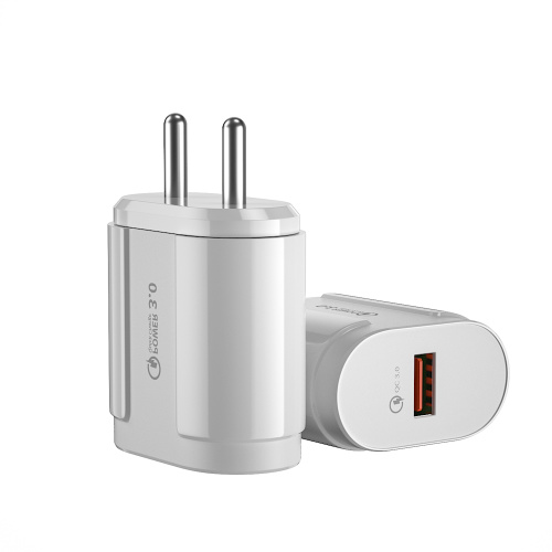 Indien Plug 18W QC 3.0 USB -väggladdare