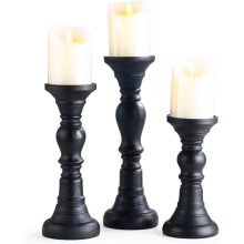 Hars Pillar Candle Holders Set van 3