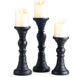 Titolare di candele per pilastri in resina set di 3