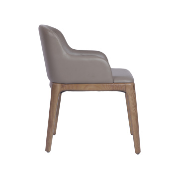 Modern Grace Wood Leather Dining Chair