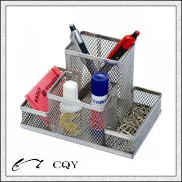 metal mesh desk pen and card holder