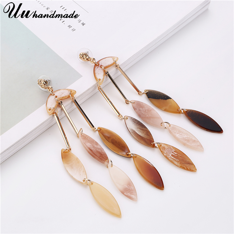 2021 Newest Summer Collection Bright Acrylic Pendant Earrings For Women